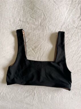 Olympia Activewear Black Sports Bra with Beige Lining
